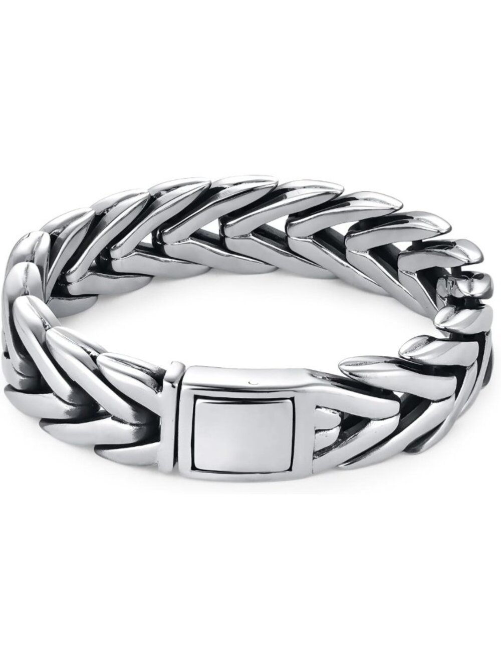 Men's Stainless Steel Foxtail Link Chain Bracelet - Premium Quality Jewelry
